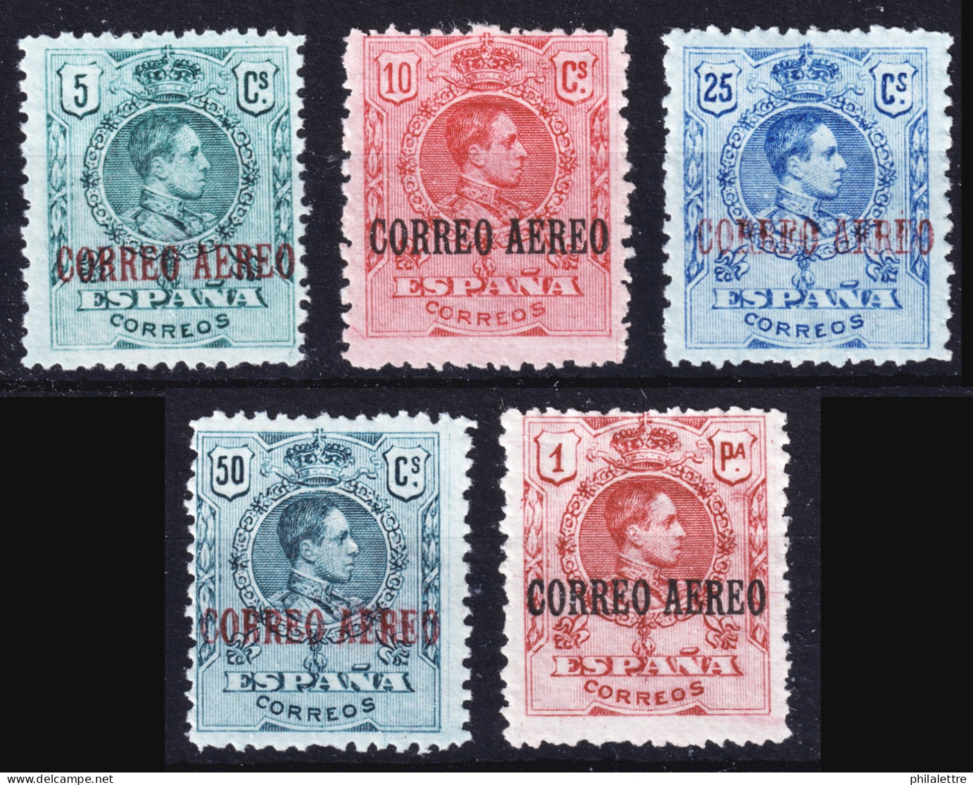 ESPAGNE / ESPAÑA - 1920 Ed.292/6 Serie Habilitados "CORREO AEREO" - 5 Valores - Nuevos * Muy Bonito (c.70€) - Nuovi