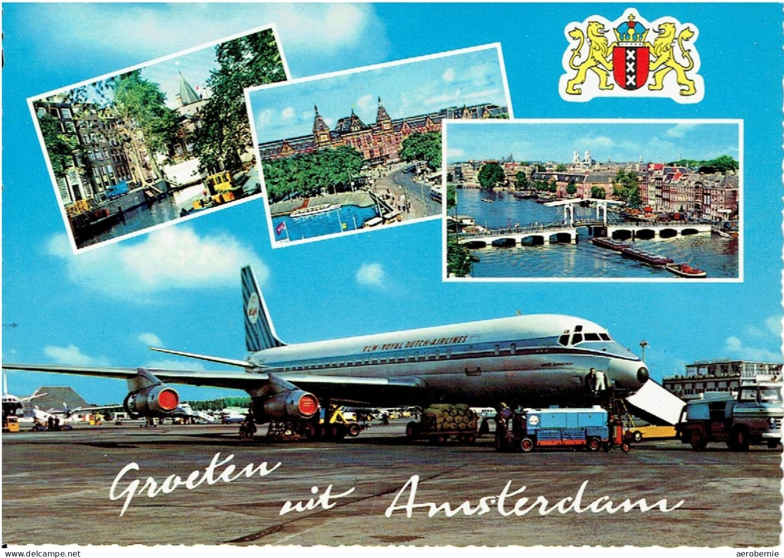 AMSTERDAM - Mehrbildkarte Mit KLM Douglas DC-8 - Amsterdam