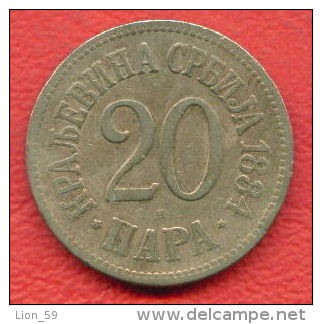 F4379 /- 20 PARA - 1884 - Serbia Serbien Serbie Servie -  Coins Munzen Monnaies Monete - Servië