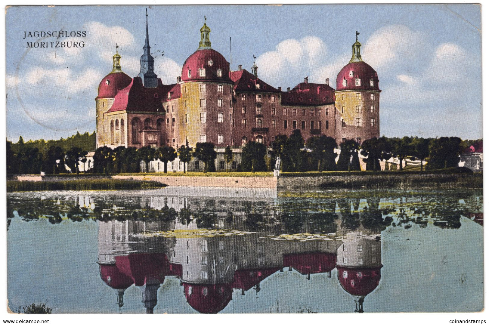 Postkarte Jagdschloss Moritzburg, Farbig, 1929, Orig. Gelaufen, I-II - Castles