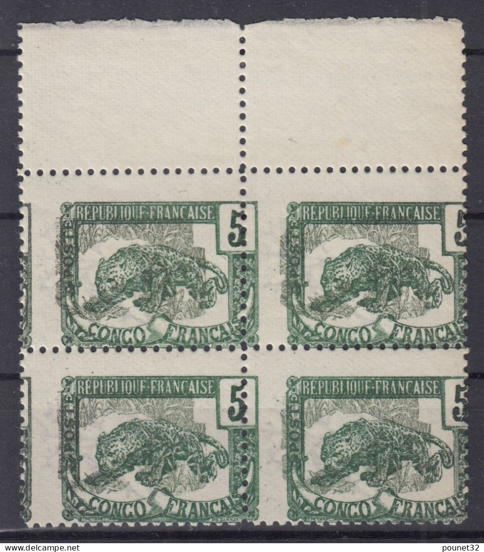 CONGO N° 30 FOND DECALE + PIQUAGE A CHEVAL NEUF ** GOMME SANS CHARNIERE - SIGNE CALVES - Unused Stamps