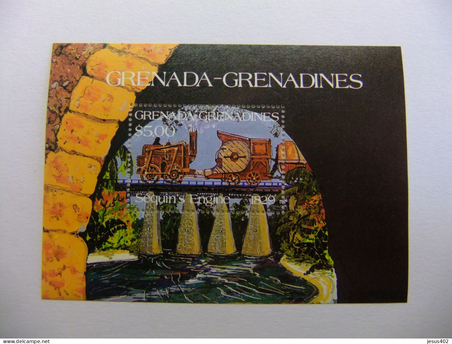 41 GRENADA GRENADINES 1984 / LOCOMOTORA DE SEQUIN 1829 / YVERT BLOC 87 MNH - Grenade (1974-...)