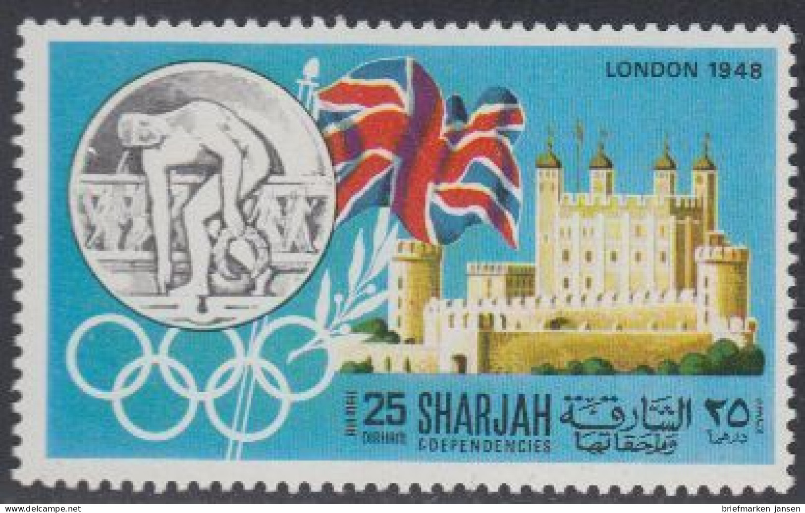 Sharjah Mi.Nr. 496A Geschichte Der Olympischen Spiele, London 1948 (25) - Sharjah
