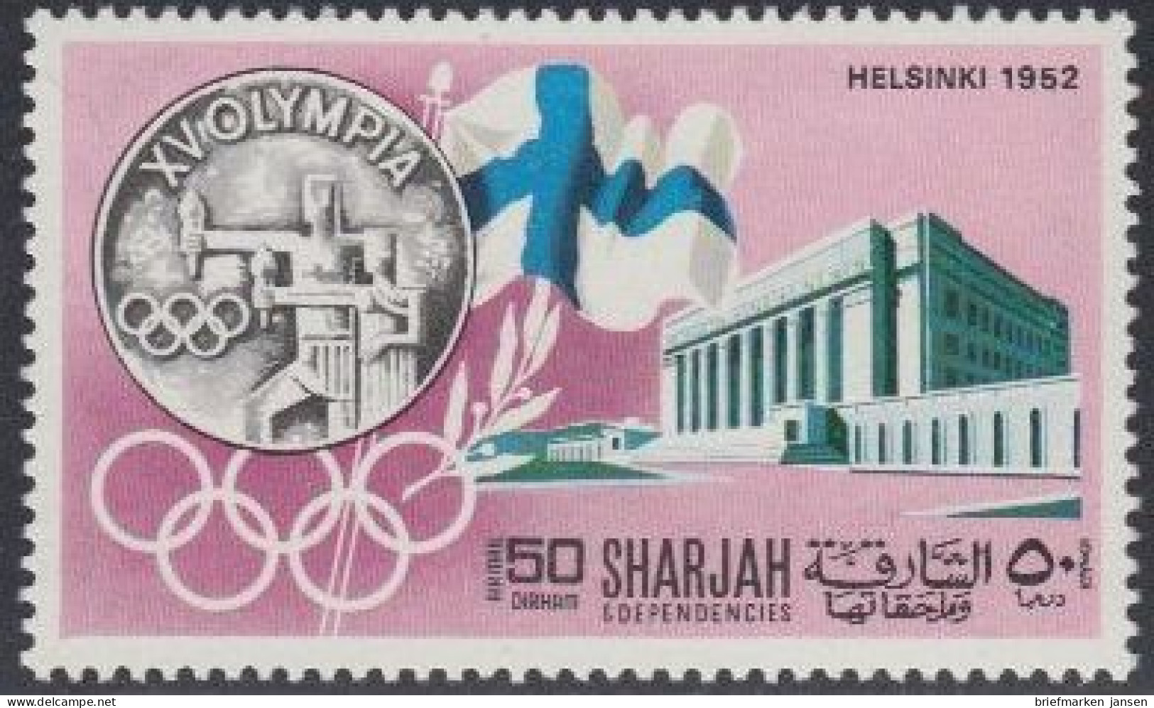 Sharjah Mi.Nr. 497A Geschichte Der Olympischen Spiele, Helsinki 1952 (50) - Sharjah