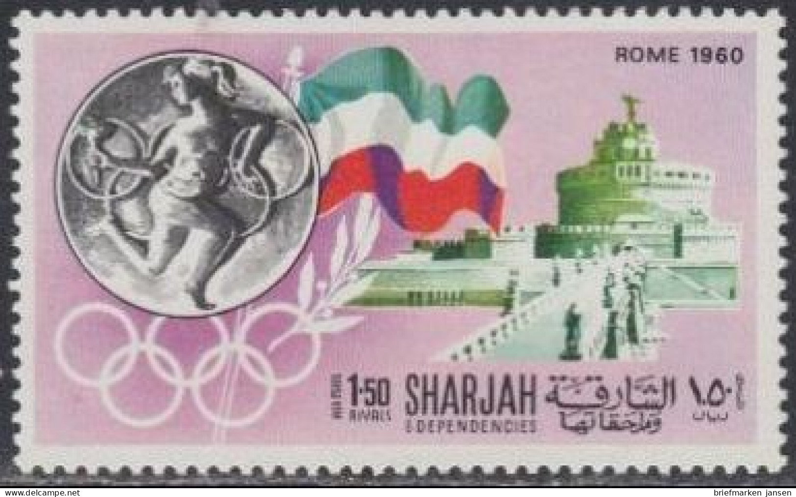 Sharjah Mi.Nr. 499A Geschichte Der Olympischen Spiele, Rom 1960 (1,50) - Sharjah