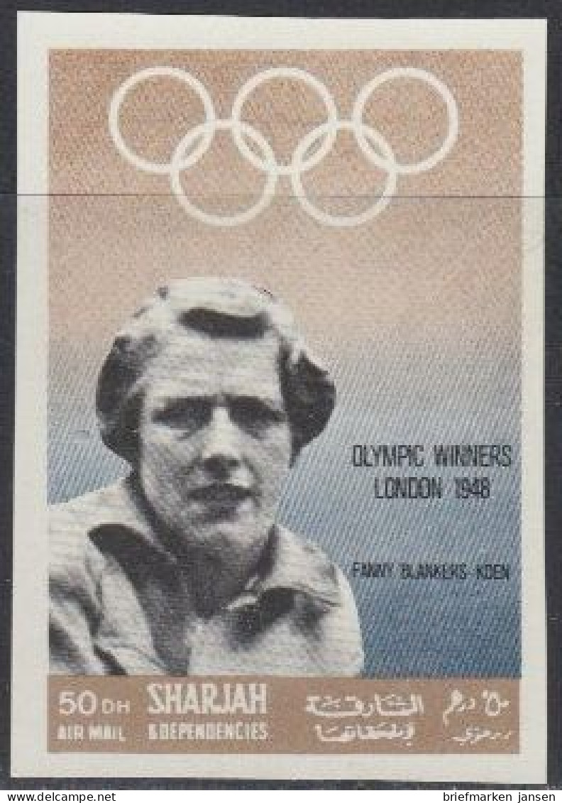 Sharjah Mi.Nr. 511B Olympiasiegerin 1948 Fanny Blankers-Koen (50) - Sharjah