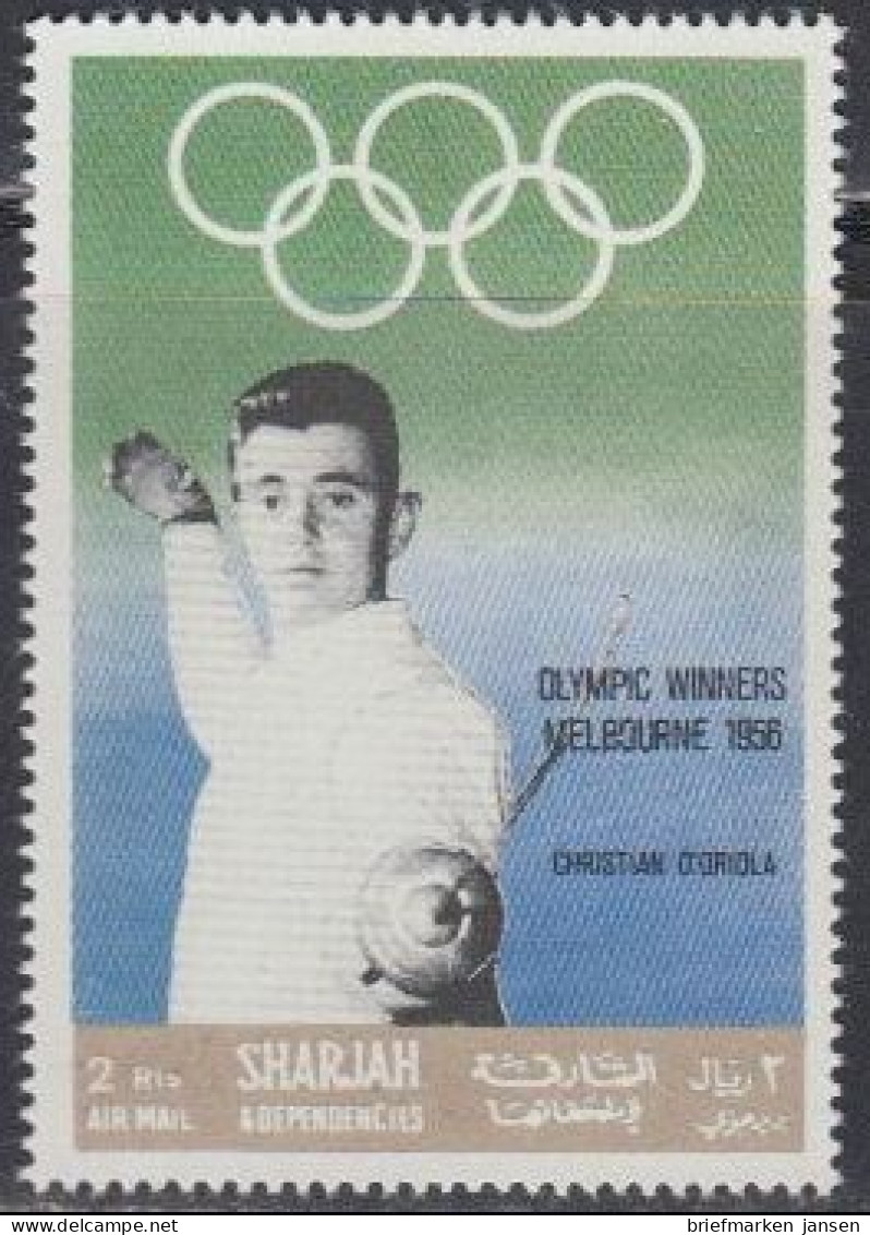 Sharjah Mi.Nr. 513A Olympiasieger 1956 Christian D'Oriola (2) - Sharjah