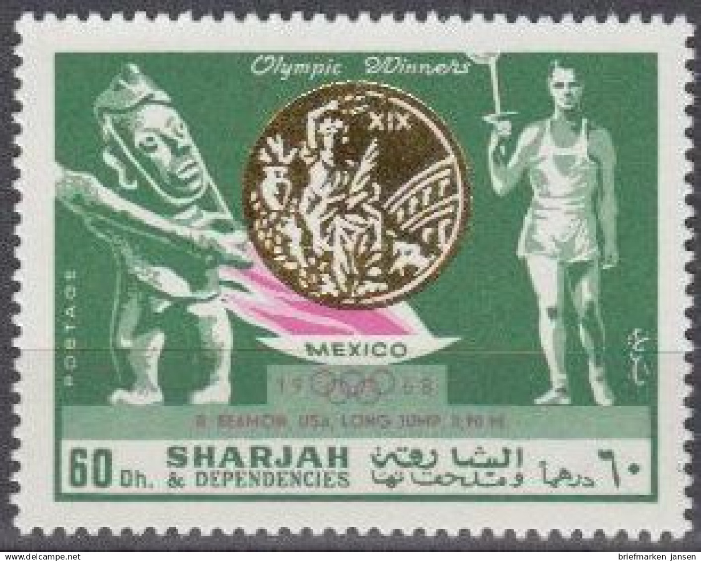 Sharjah Mi.Nr. 520A Olympia 1968 Mexiko, Sieger Beamon (60) - Sharjah