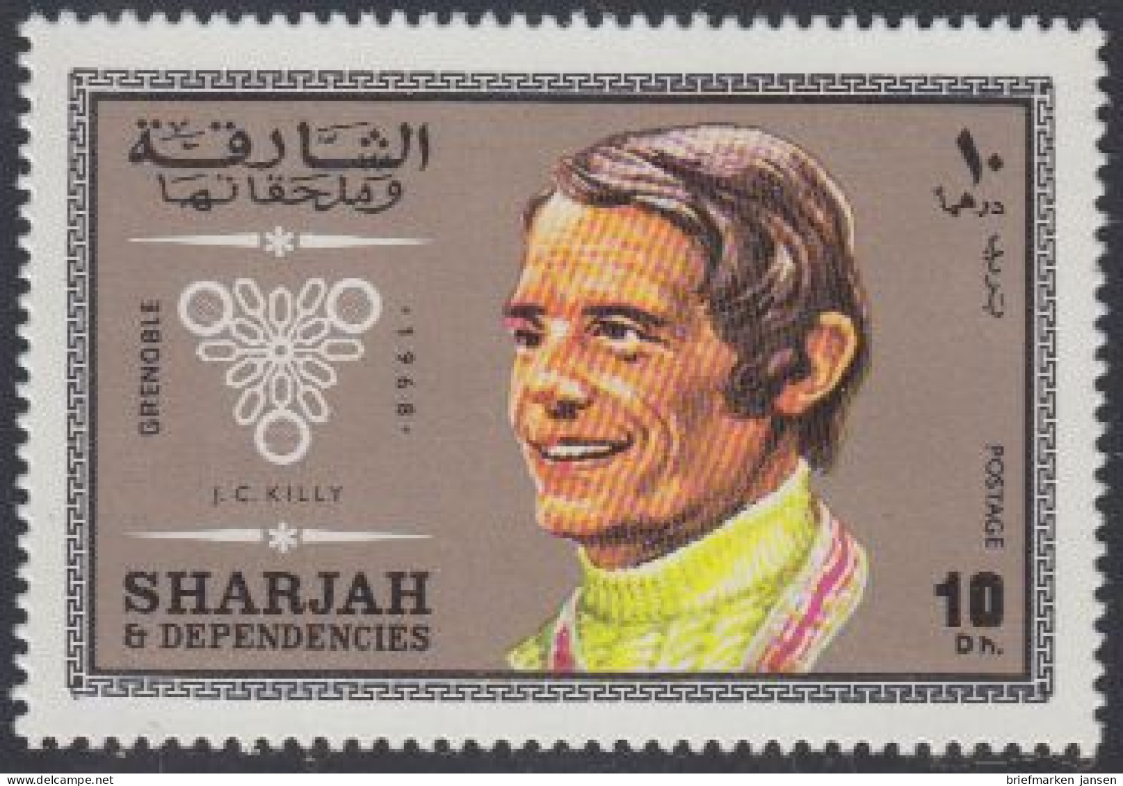 Sharjah Mi.Nr. 527A Olympia 1968 Grenoble. J.C. Killy (10) - Sharjah