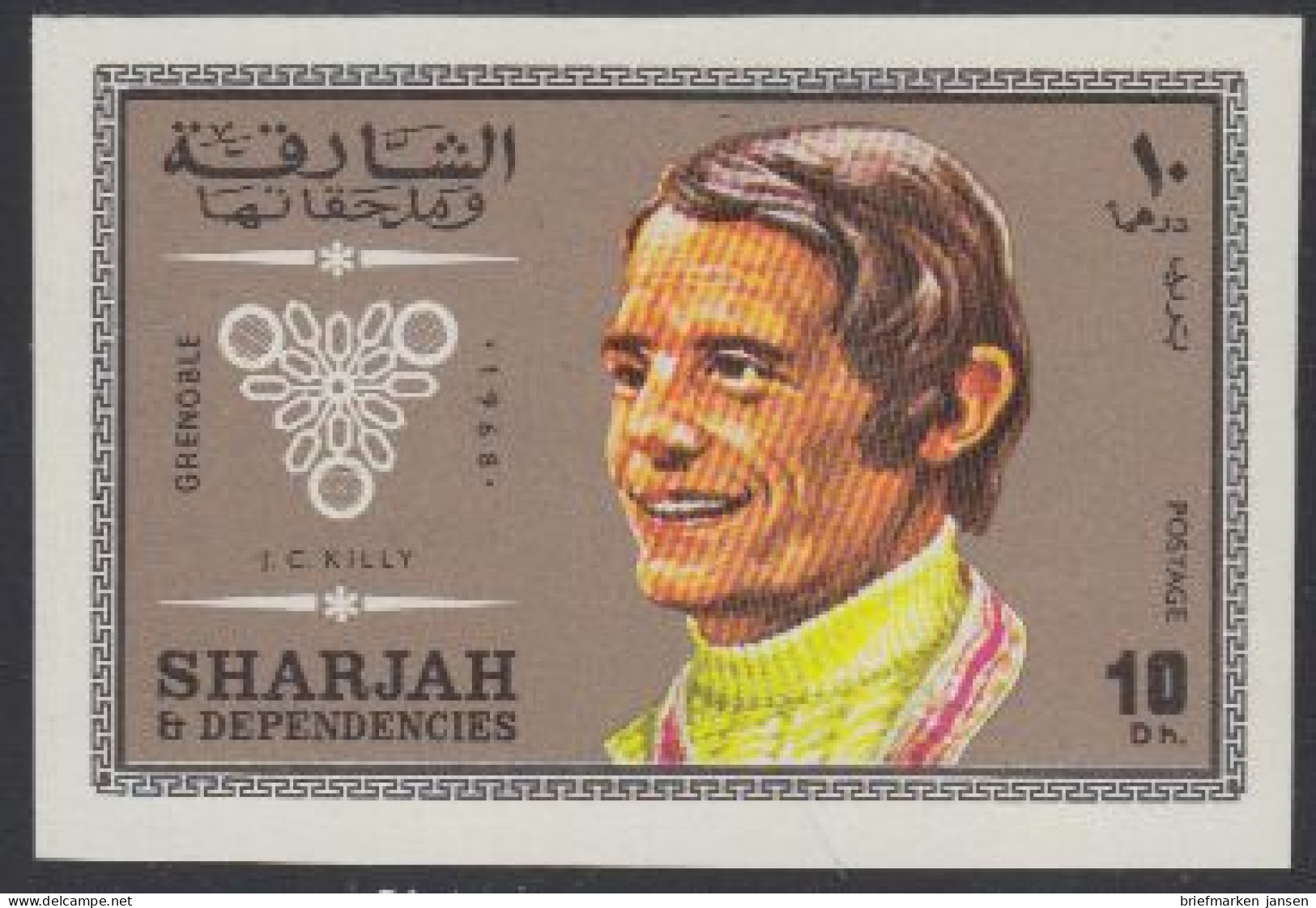 Sharjah Mi.Nr. 527B Olympia 1968 Grenoble. J.C. Killy (10) - Sharjah