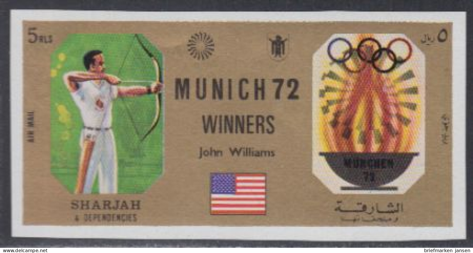 Sharjah Mi.Nr. 1159B Olympia 1972 München, Sieger John Williams (5) - Sharjah