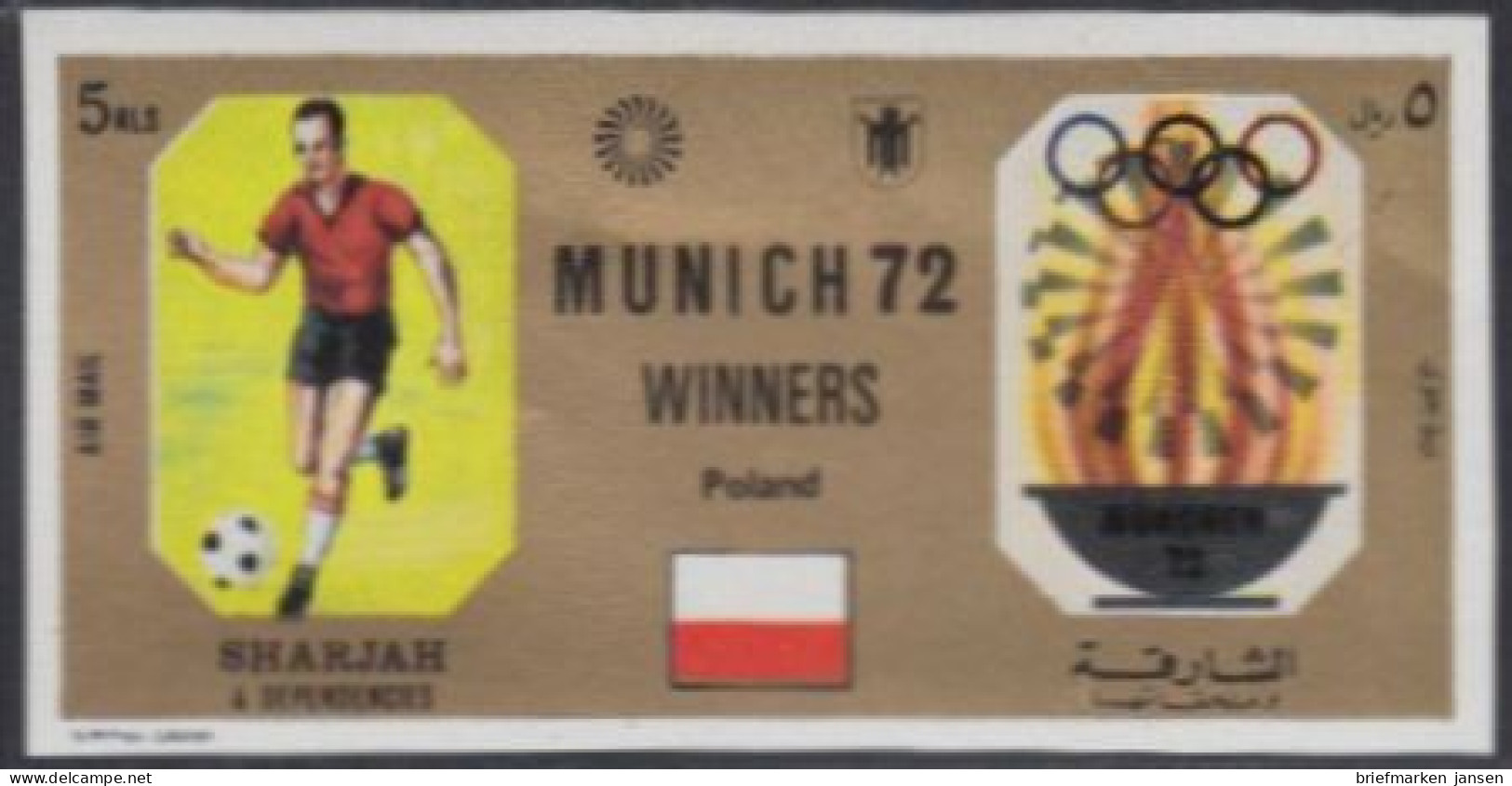 Sharjah Mi.Nr. 1165B Olympia 1972 München, Sieger Fußball Polen (5) - Sharjah