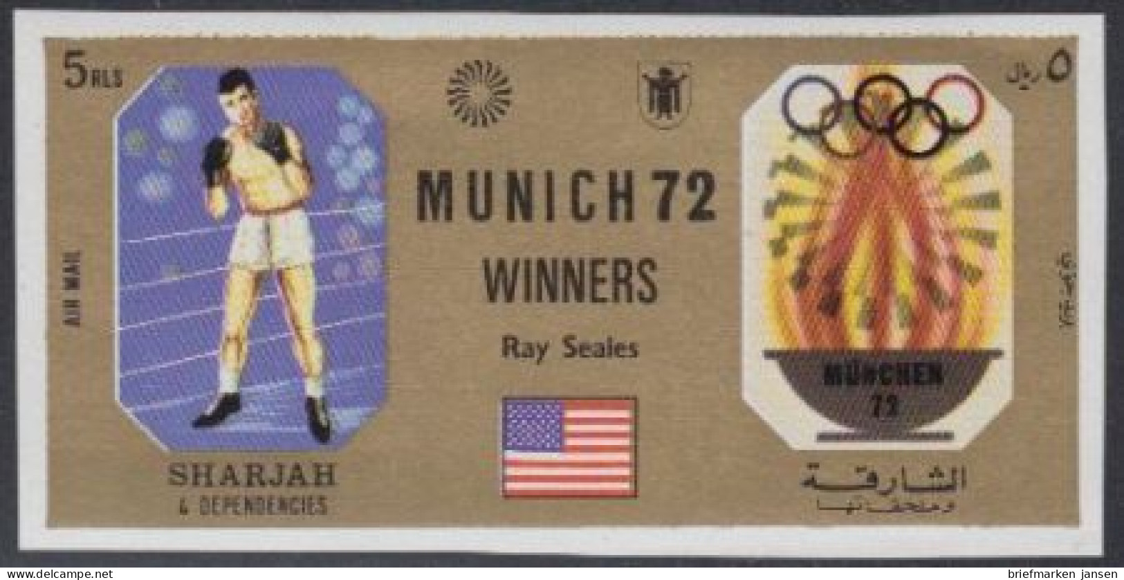 Sharjah Mi.Nr. 1163B Olympia 1972 München, Sieger Ray Seales (5) - Sharjah