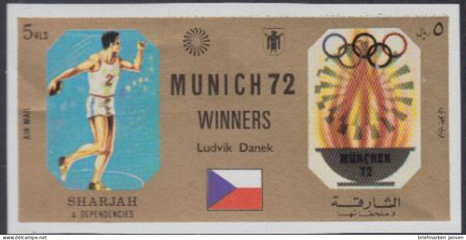 Sharjah Mi.Nr. 1171B Olympia 1972 München, Sieger Ludvik Danek (5) - Sharjah
