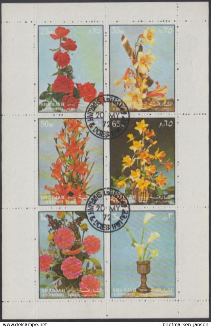 Sharjah Mi.Nr. Klbg.1210-15A Blumen, U.a. Rosen, Lilien, Narzissen - Sharjah