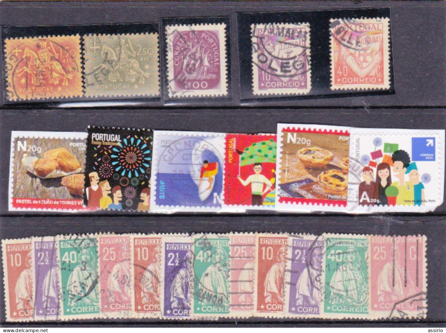 Portugal  -24 Selos Usados Com Vários Carimbos - Postmark Collection