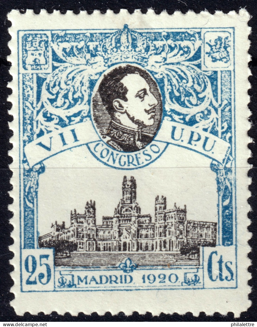 ESPAGNE / ESPAÑA - 1920 Ed.303 25c Azul Y Negro Congreso De La UPU En Madrid - Nuevo * - Unused Stamps