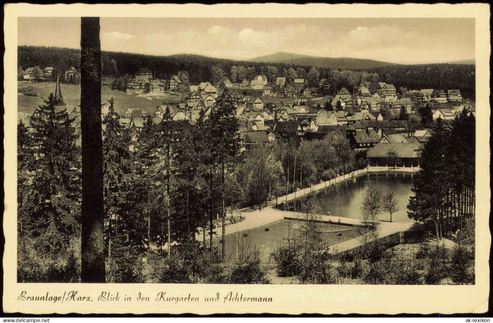 Ansichtskarte Braunlage Harz, Blick In Den Kurgarten Und Achtermann 1952 - Braunlage