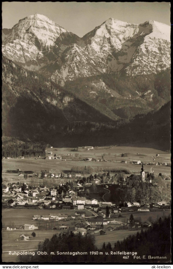 Ansichtskarte Ruhpolding Blick Auf Die Stadt 1955 - Ruhpolding