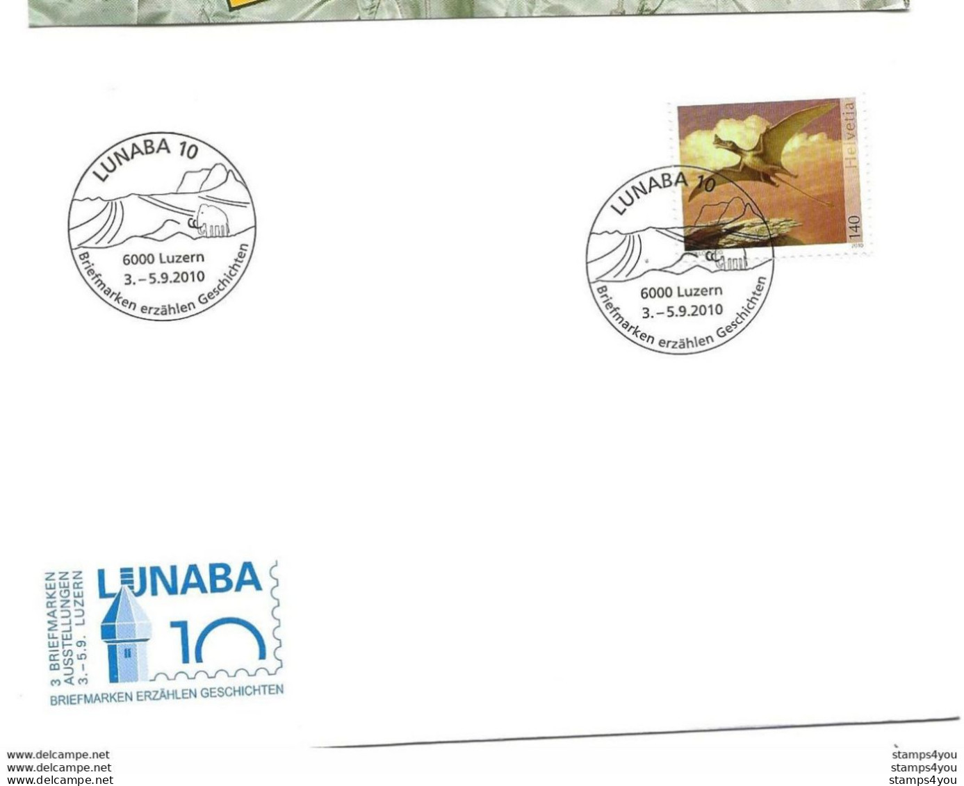413 - 6 - Enveloppe Avec Obli Spéciale "Lunaba 10 Luzern 2010" - Marcophilie