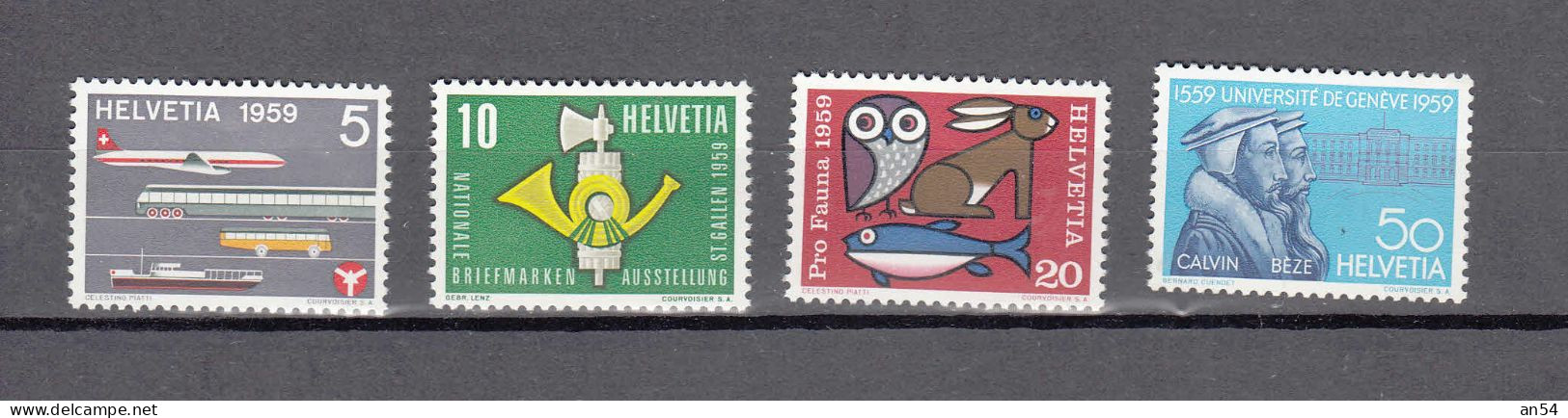 1959  N° 343 à 346     NEUFS**            CATALOGUE SBK - Unused Stamps