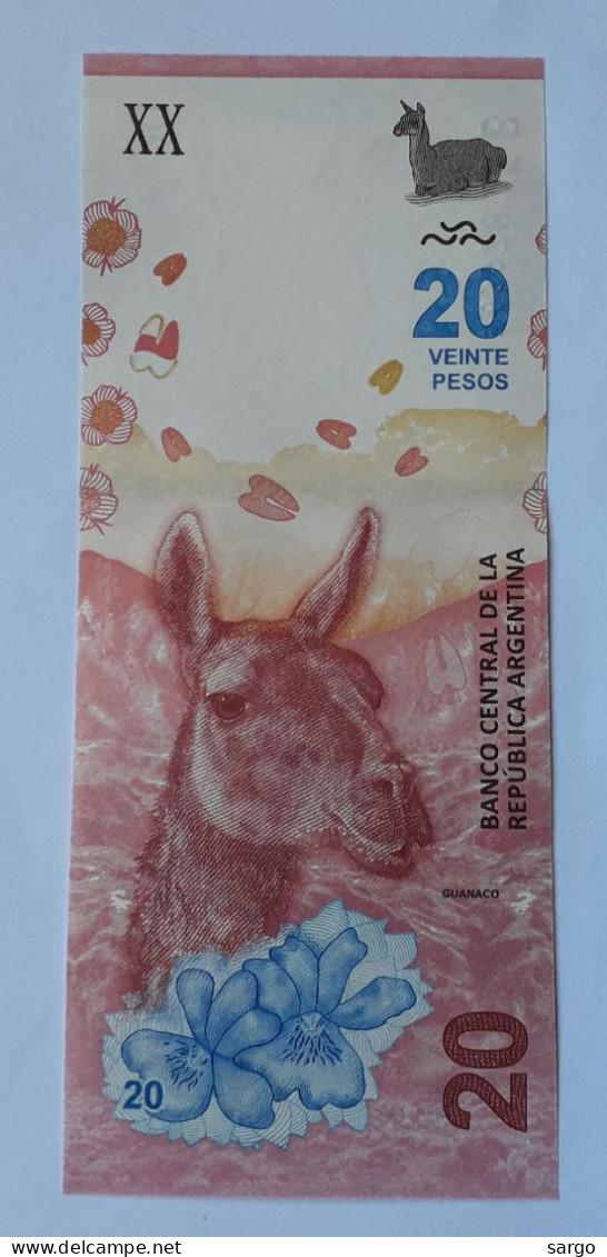 ARGENTINA - 20 PESOS- 2017 - P 361A  - UNC - BANKNOTES - PAPER MONEY - CARTAMONETA - - Argentina