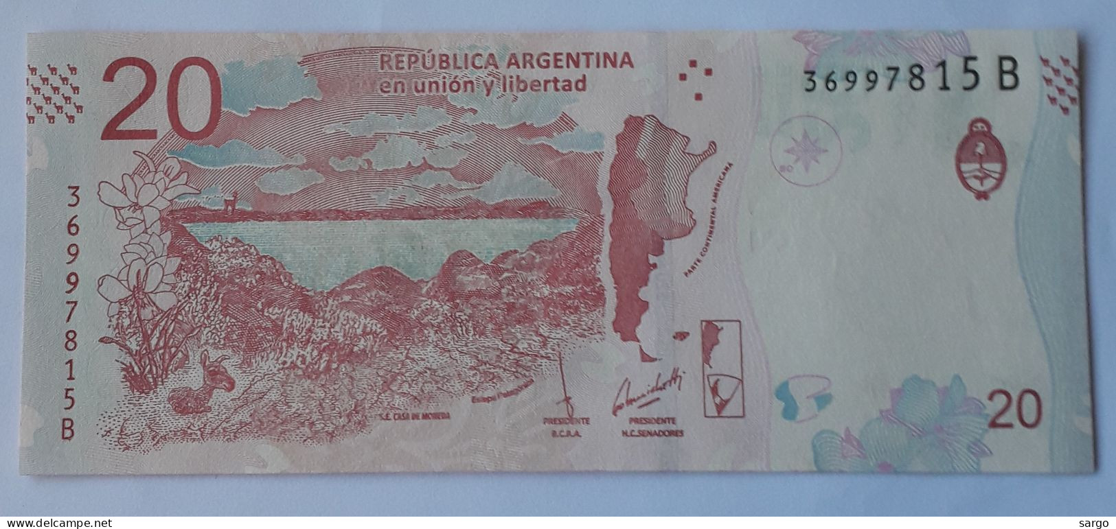 ARGENTINA - 20 PESOS- 2017 - P 361A  - UNC - BANKNOTES - PAPER MONEY - CARTAMONETA - - Argentina