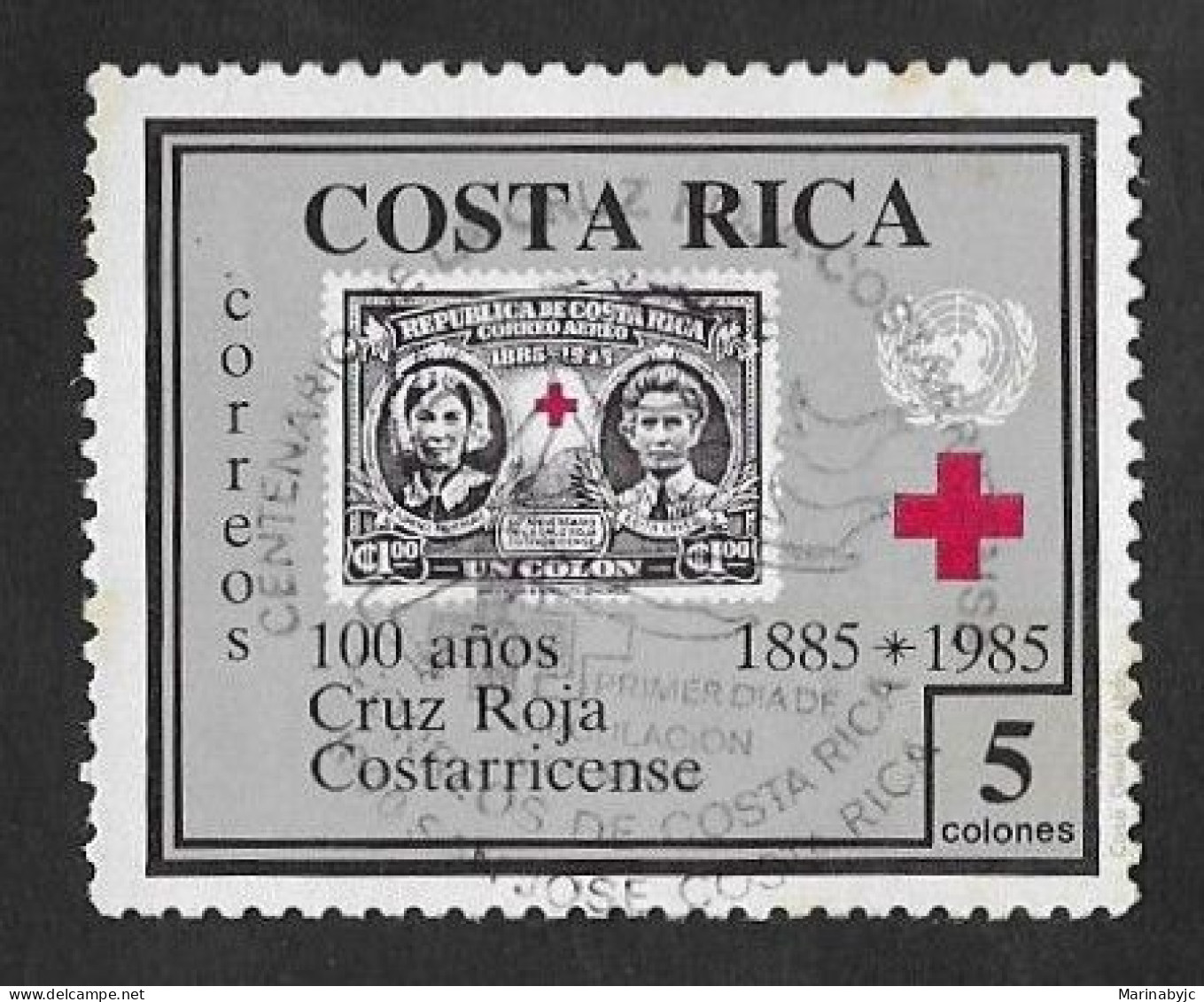 SE)1985 COSTA RICA CENTENARY OF THE COSTA RICAN RED CROSS, CTO - Costa Rica