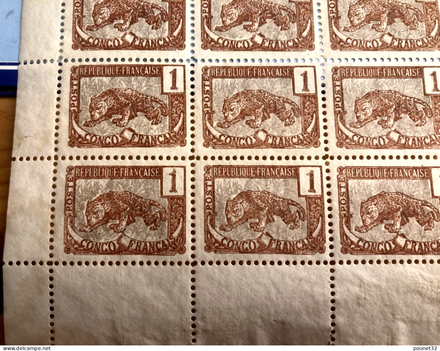 CONGO N° 27ba CORNE TRONQUEE DANS FEUILLE ENTIERE DE 100 NEUVE ** SANS CHARNIERE - Unused Stamps