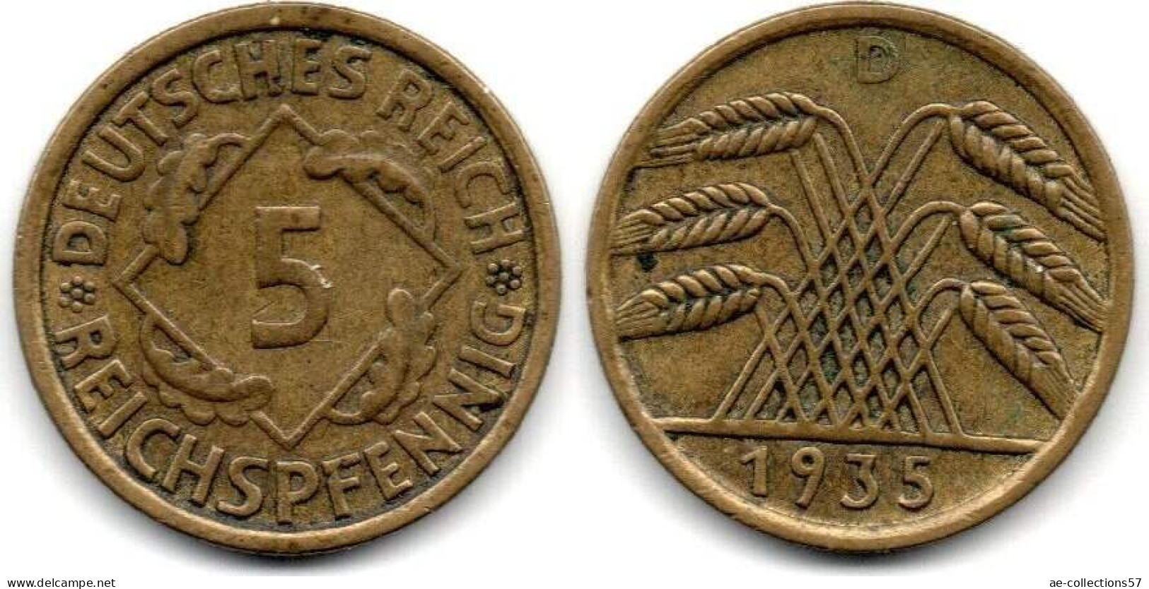 MA 31735 / Allemagne - Deutschland - Germany 5 Reichspfennig 1935 D TTB - 5 Reichspfennig