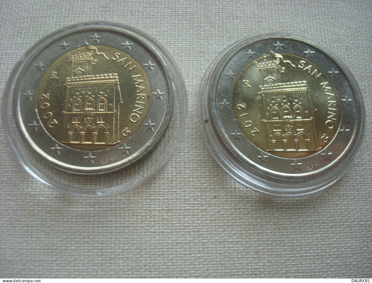 2  € X 2  2002 & 2012 Saint- Marin Avec Des Coeurs Différents - San Marino