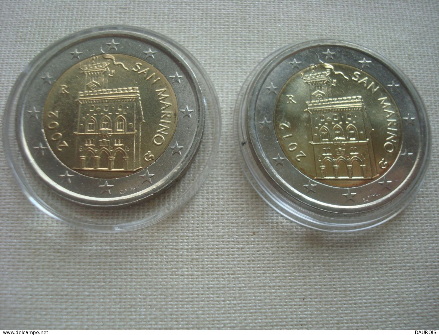 2  € X 2  2002 & 2012 Saint- Marin Avec Des Coeurs Différents - Saint-Marin