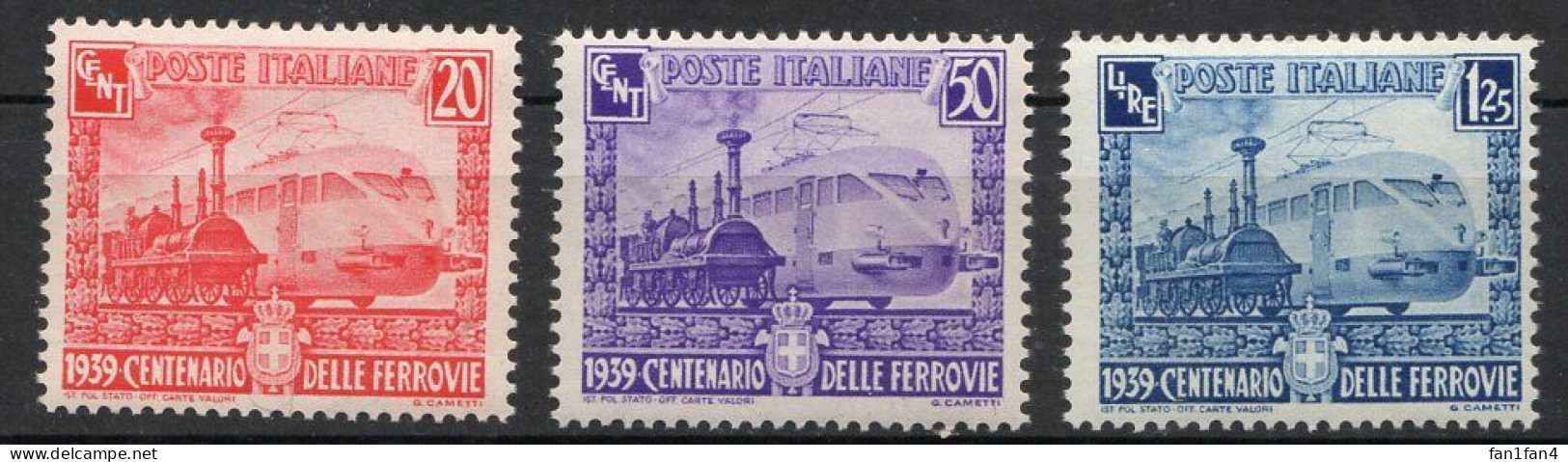 ITALIE (Royaume) - 1939 - N° 429 à 431 - Centenaire Des Chemins De Fer Italiens - Nuovi