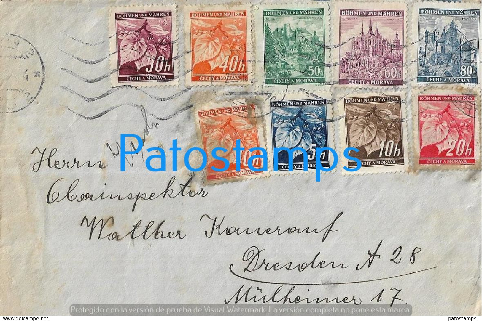 225983 CZECH REPUBLIC COVER CANCEL MULTI STAMPS CIRCULATED TO GERMANY NO POSTAL POSTCARD - Autres & Non Classés