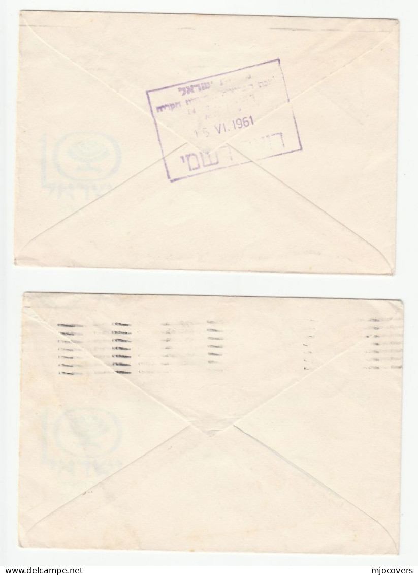 2 1960s Israel  STATE SERVICE Covers, One Cover Postmarked 1961, The Other Undated - Lettres & Documents