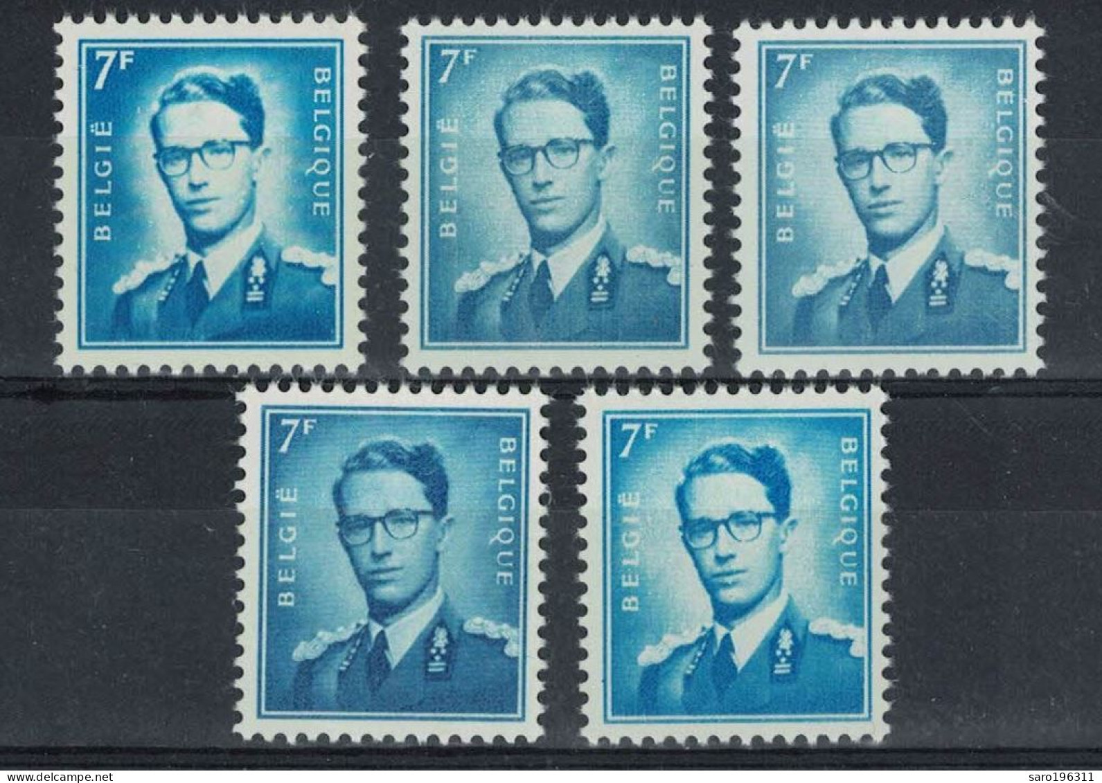 ROI BAUDOUIN  ** / MNH  7 Fr   5 NUANCES   à  1,79 - Unused Stamps