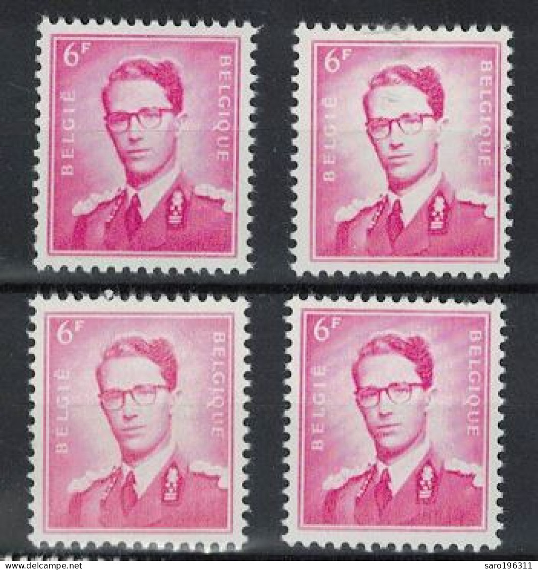 ROI BAUDOUIN  ** / MNH  6 Fr Avec 4 Nuances  à 1,29 - Unused Stamps