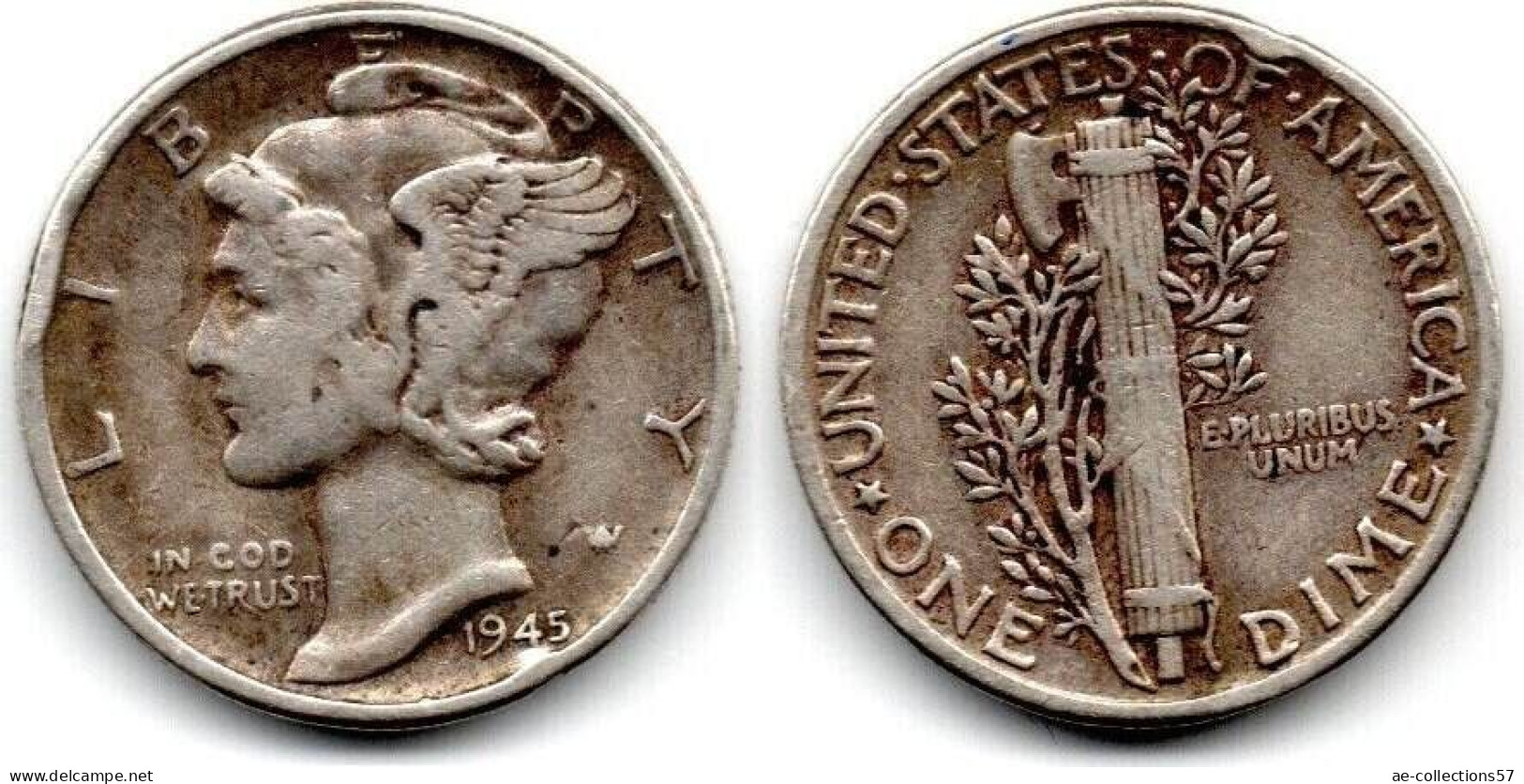 MA 31742 / USA 1 Dime 1945 TTB - 1916-1945: Mercury (Mercure)