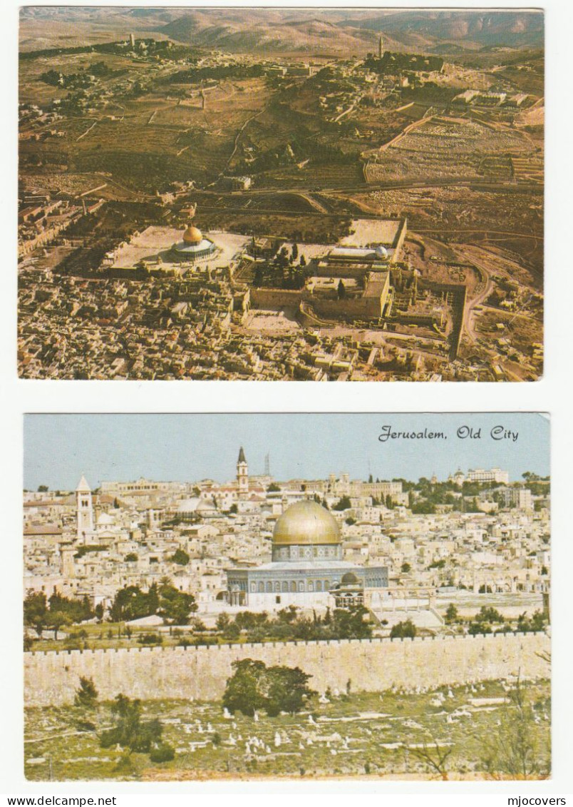 AL AQSA MOSQUE 4 Diff Postcards 1971-1980 Dome Of The Rock ISRAEL Postcard Cover Stamps Religion Islam Muslim - Lots & Serien