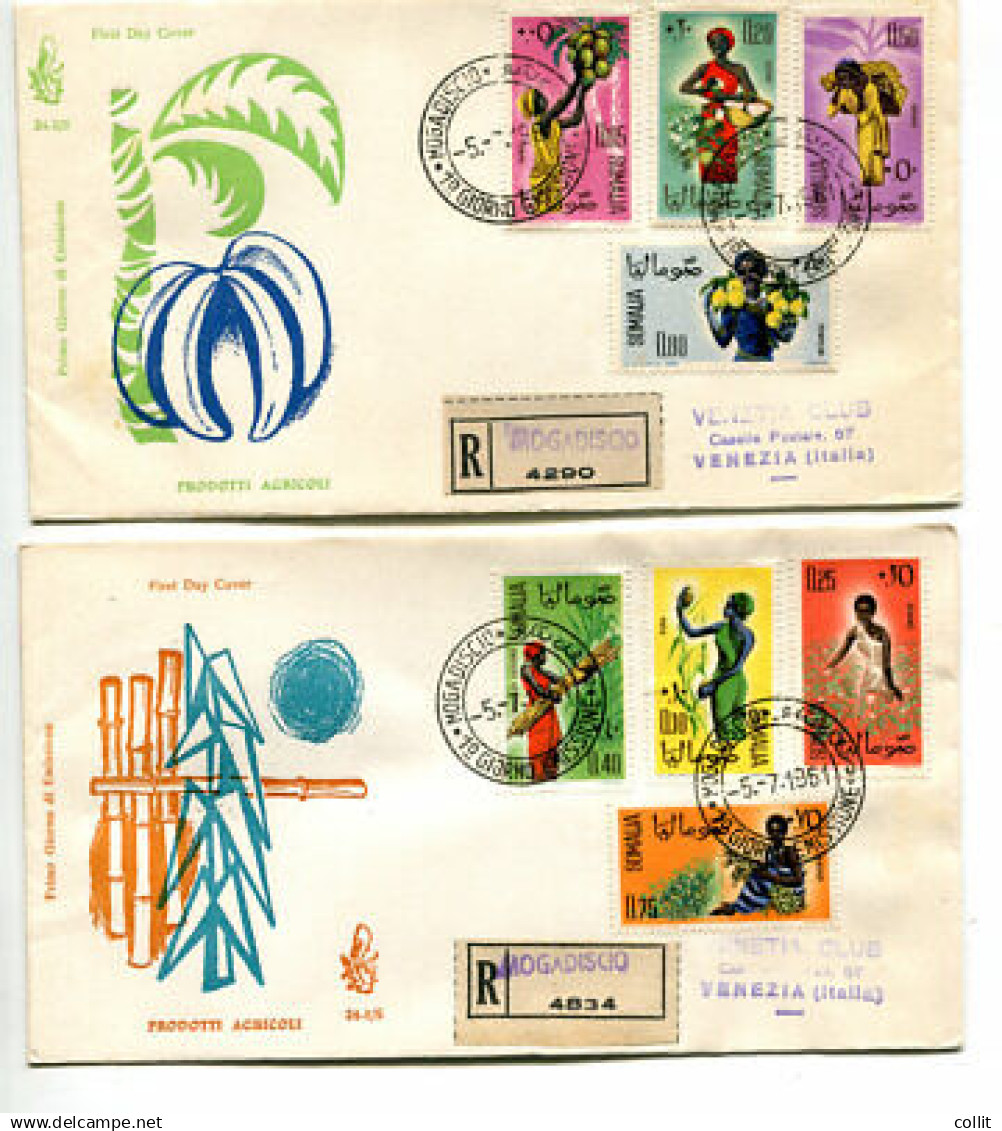 Somalia AFIS FDC Venetia 1961 Prodotti Agricoli  Viaggiata Racc. Per L'Italia - Somalia (AFIS)