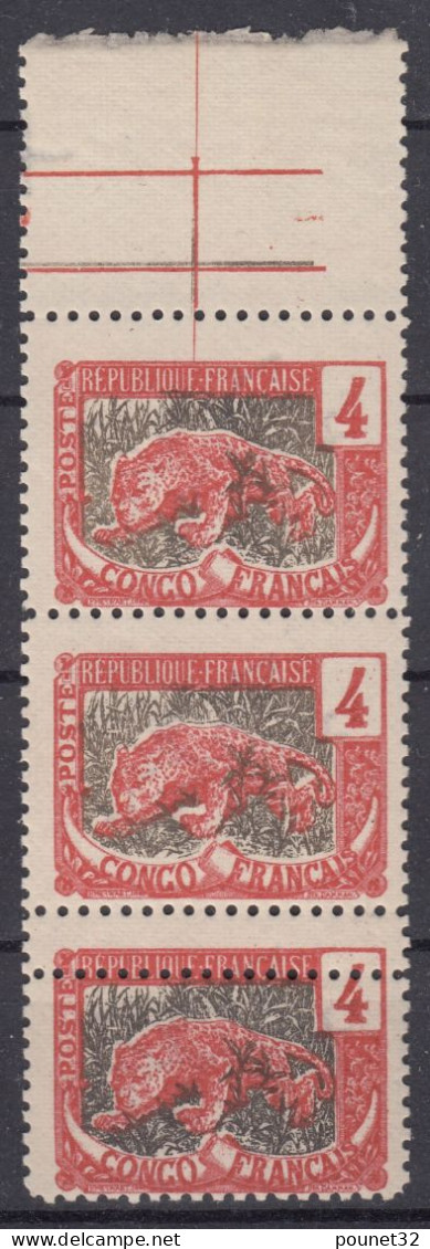 CONGO N° 29da PIQUAGE A CHEVAL DANS UNE BANDE DE 3 NEUVE ** GOMME SANS CHARNIERE - Unused Stamps