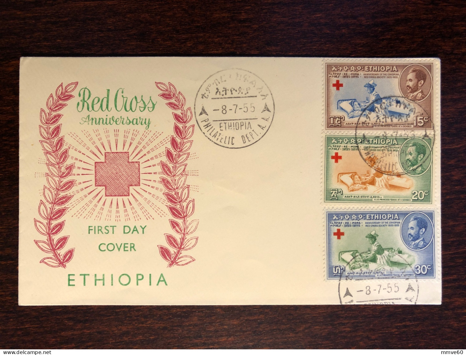 ETHIOPIA FDC COVER 1955 YEAR RED CROSS HEALTH MEDICINE STAMPS - Etiopia