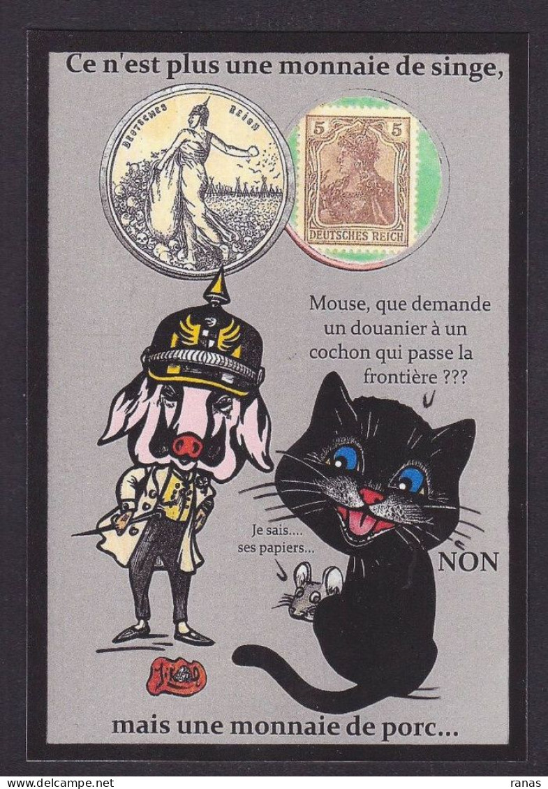 CPM Semeuse De Roty Tirage En 30 Exemplaires Numérotés Signés Par JIHEL Cochon Pig Allemagne Chat Timbre Monnaie - Stamps (pictures)