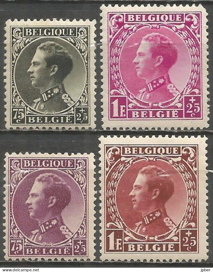 Belgique - Leopold III - N°390à393 * - 1934-1935 Leopoldo III