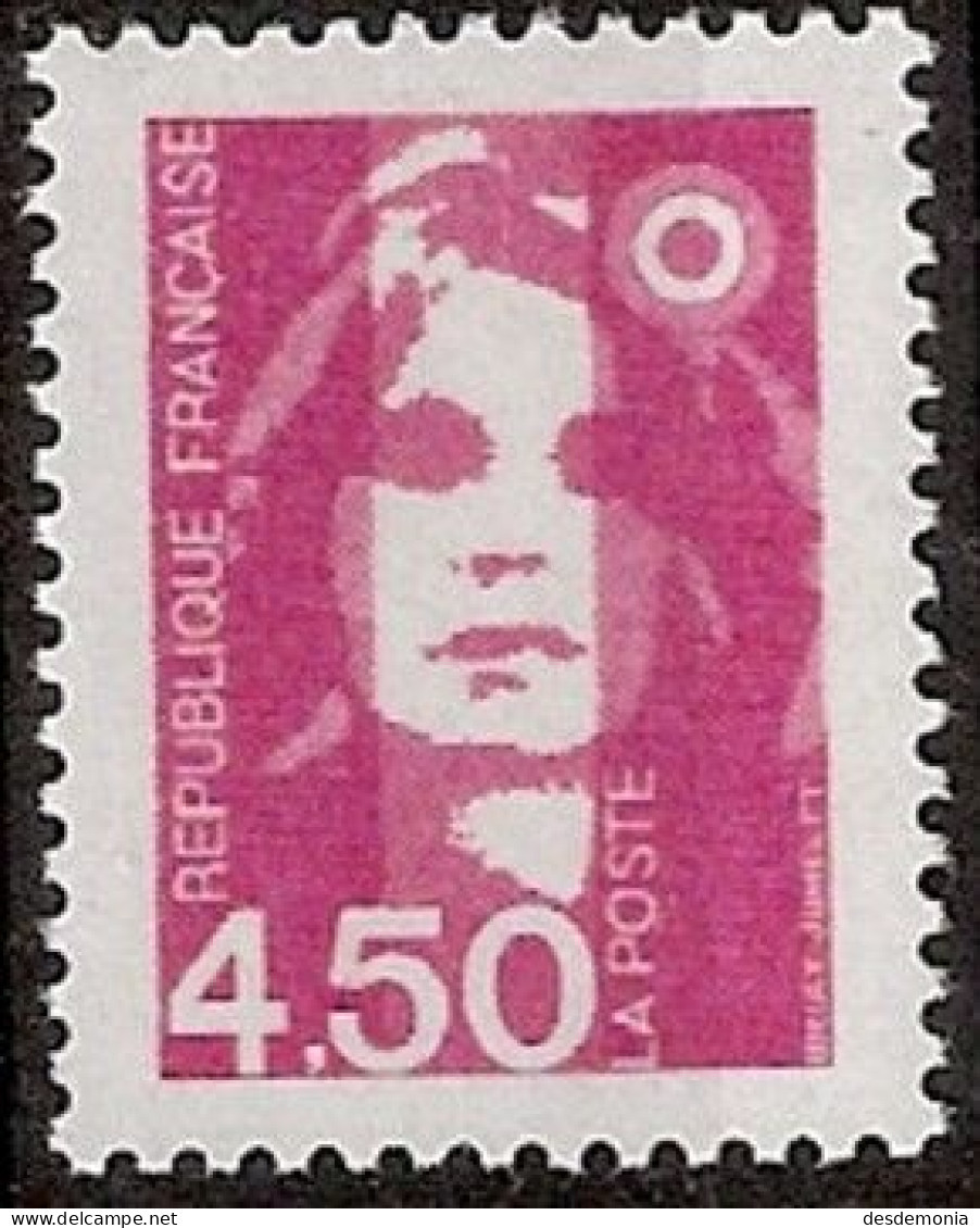 France Yvert 3007a ** Marianne De Briat 4,5FF Rose Sans Phospho (ss Bp) - Neufs