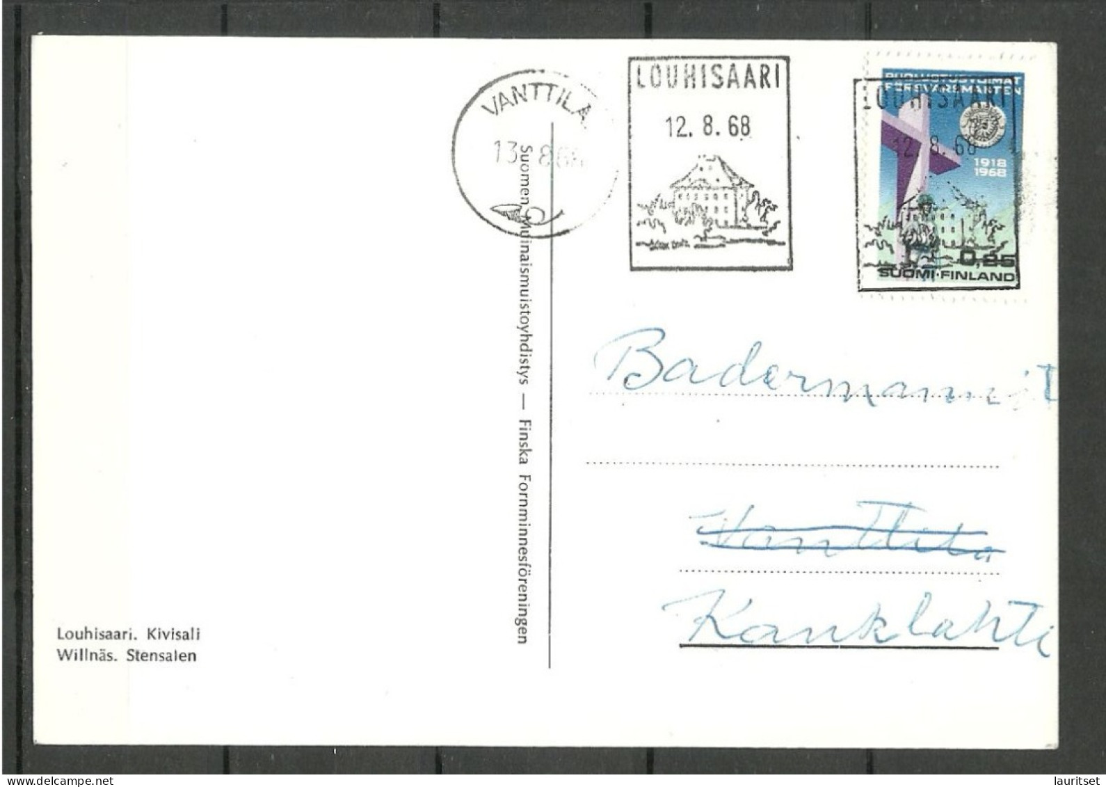 FINLAND Louhisaari Kivisali O 1968 Special Cancel Sonderstempel Louhisaari Vantila - Covers & Documents