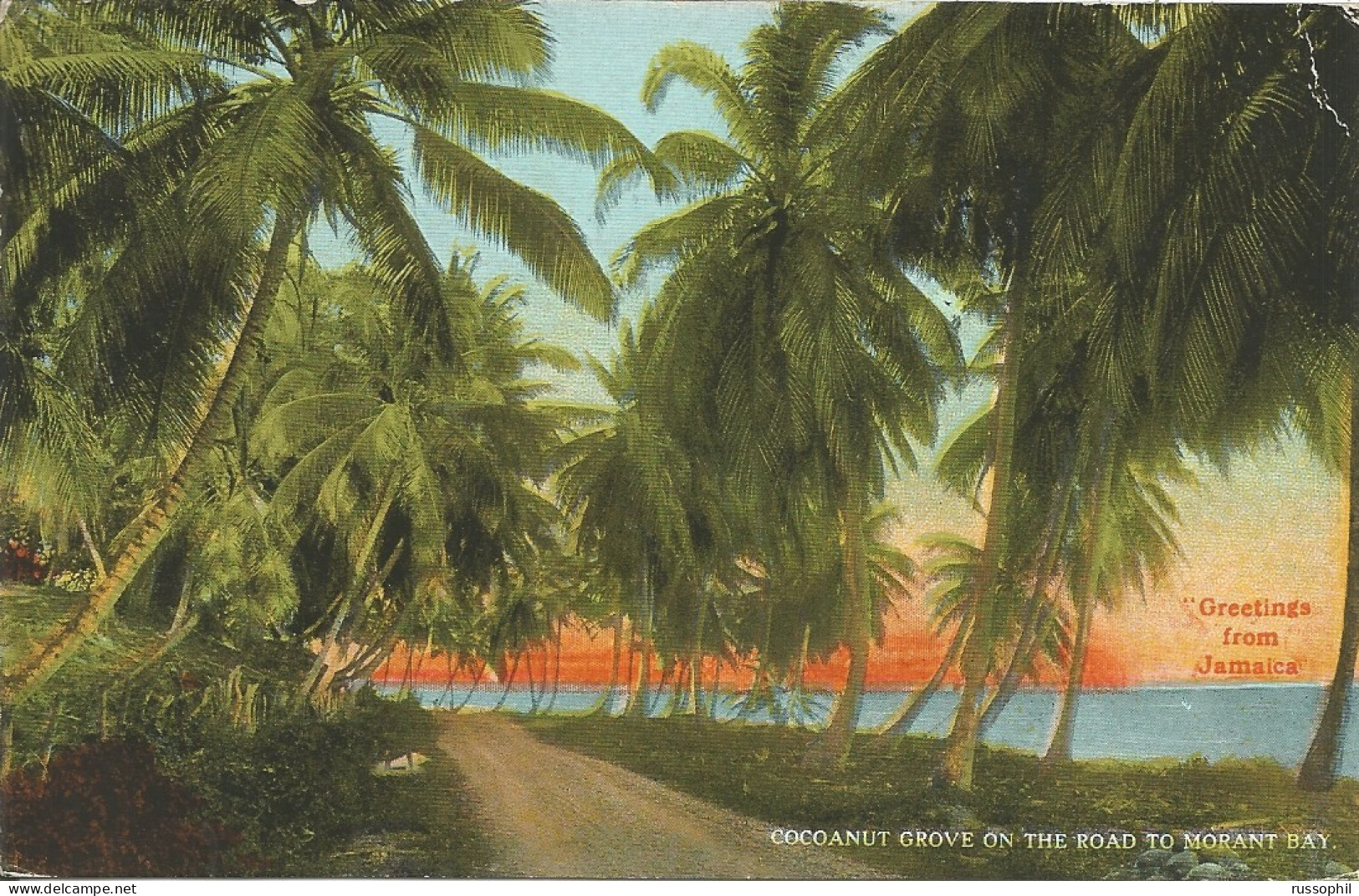 JAMAICA - FRANKED PC FROM KINGSTON TO SWITZERLAND BY THE KINGSTON BRANCH OF RUM COMPANY LIMITED -  1932 - Jamaica (...-1961)