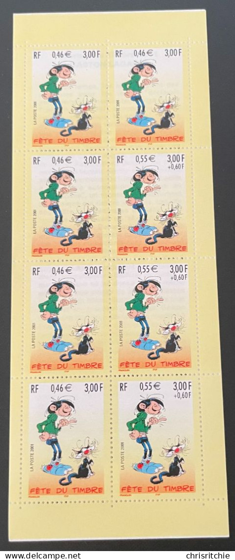 FRANCE FETE DU TIMBRE - 2001-YT-Carnet BC 3370a ** Neuf, Non Plié " Gaston Lagaffe - Dag Van De Postzegel
