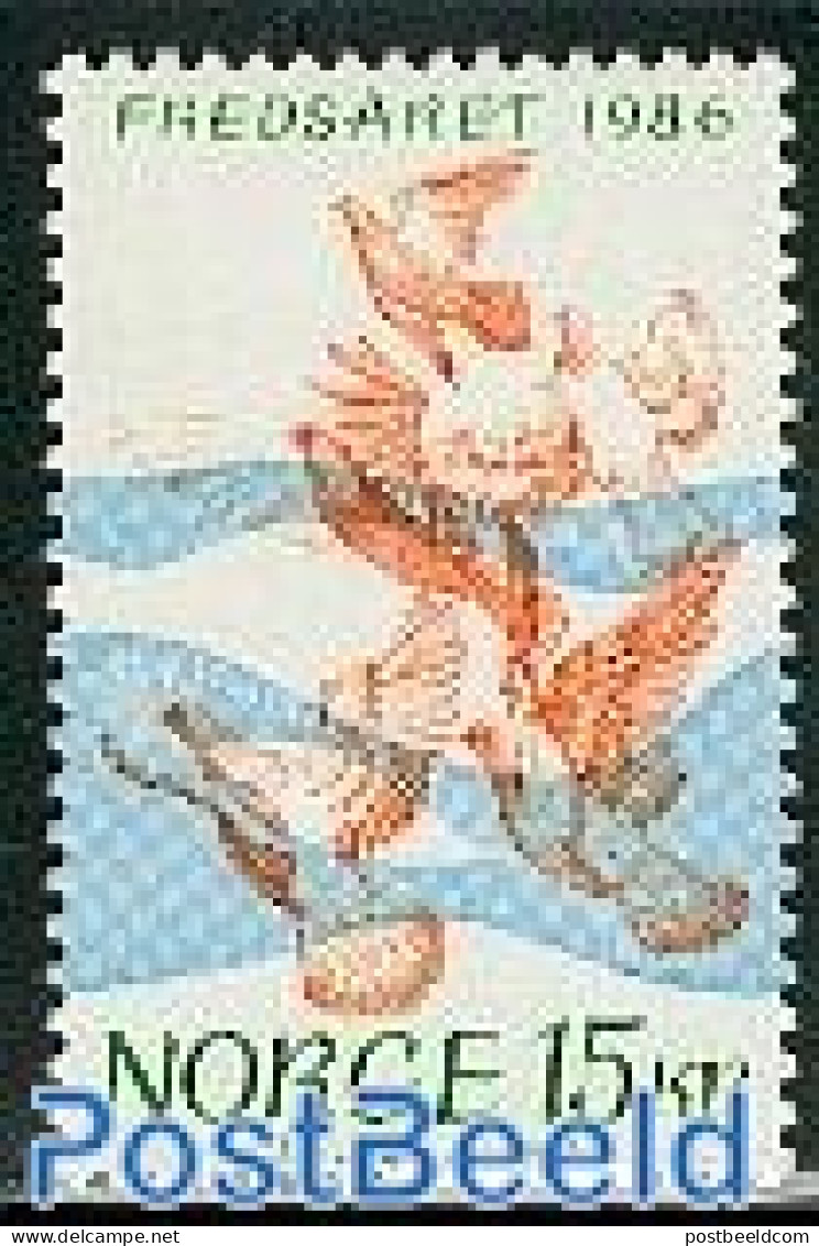 Norway 1986 International Year Of Peace 1v, Mint NH, History - Nature - Peace - Birds - Pigeons - Ungebraucht