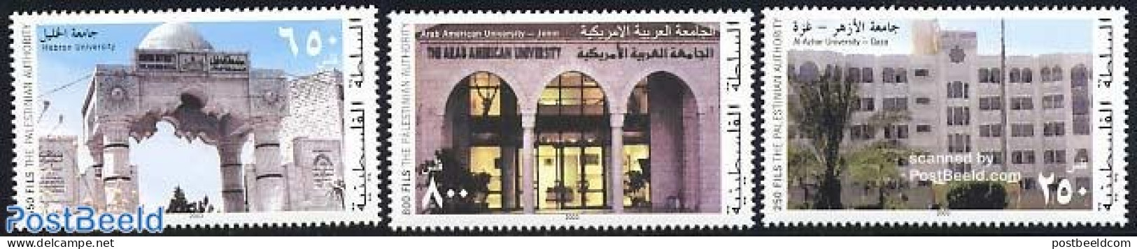 Palestinian Terr. 2003 Universities 3V, Mint NH, Science - Education - Palestine